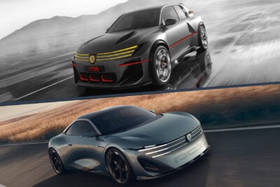 Volkswagen Group elektrikli araçlarının bir otoparkta sıralanmış görüntüsü, arka planda modern bir bina