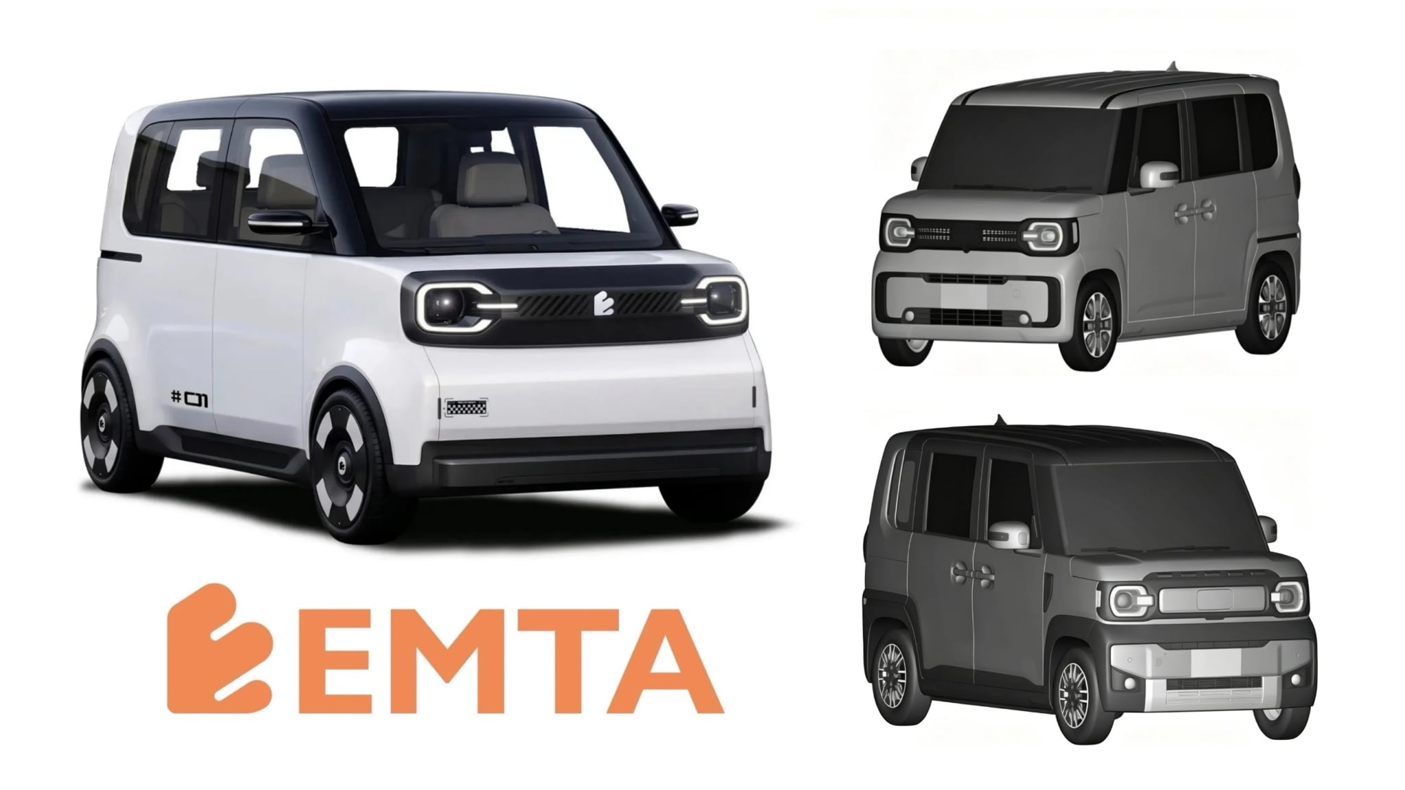 Emta EV K-car'ın patent görsellerine dayalı kompakt elektrikli araç tasarımı