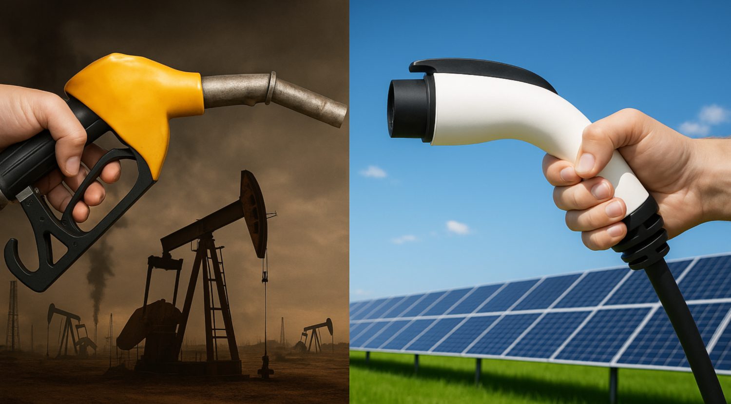ABD Kongre Binası önünde bir elektrikli otomobil ve şarj istasyonu