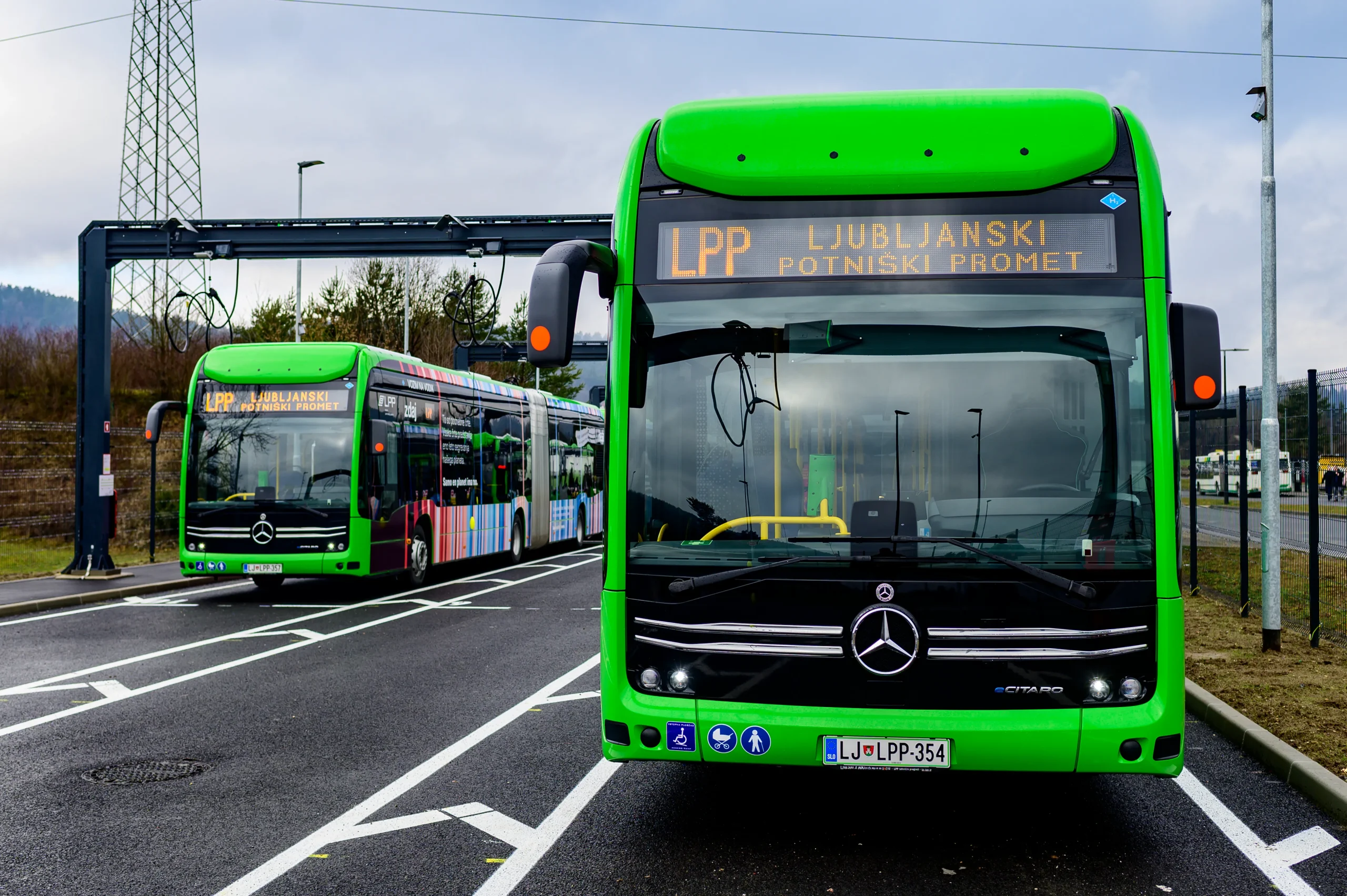 Ljubljana'da 35 Mercedes eCitaro elektrikli otobüs hizmete girdi