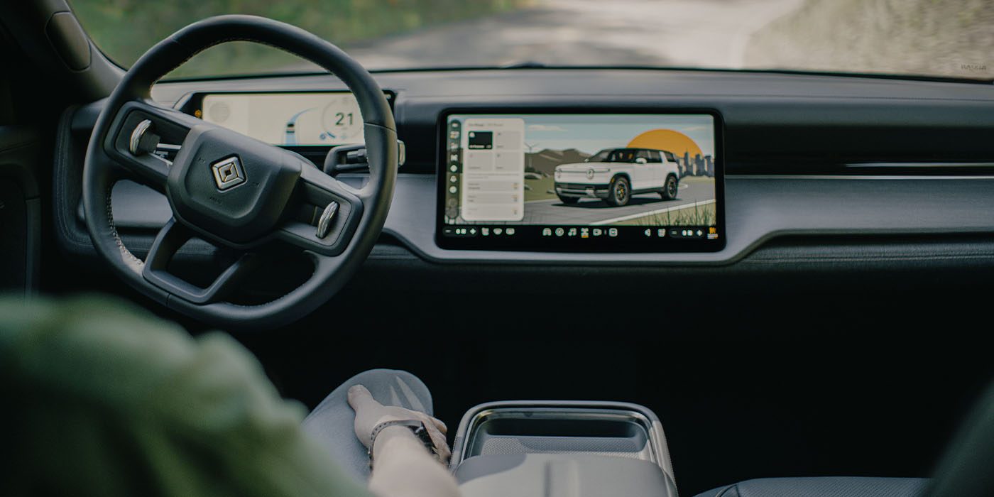 Rivian elektrikli otomobilin otonom sürüş simülasyonu görüntüsü